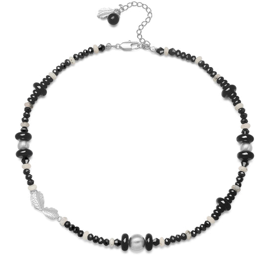 Onyx Leaf Necklace