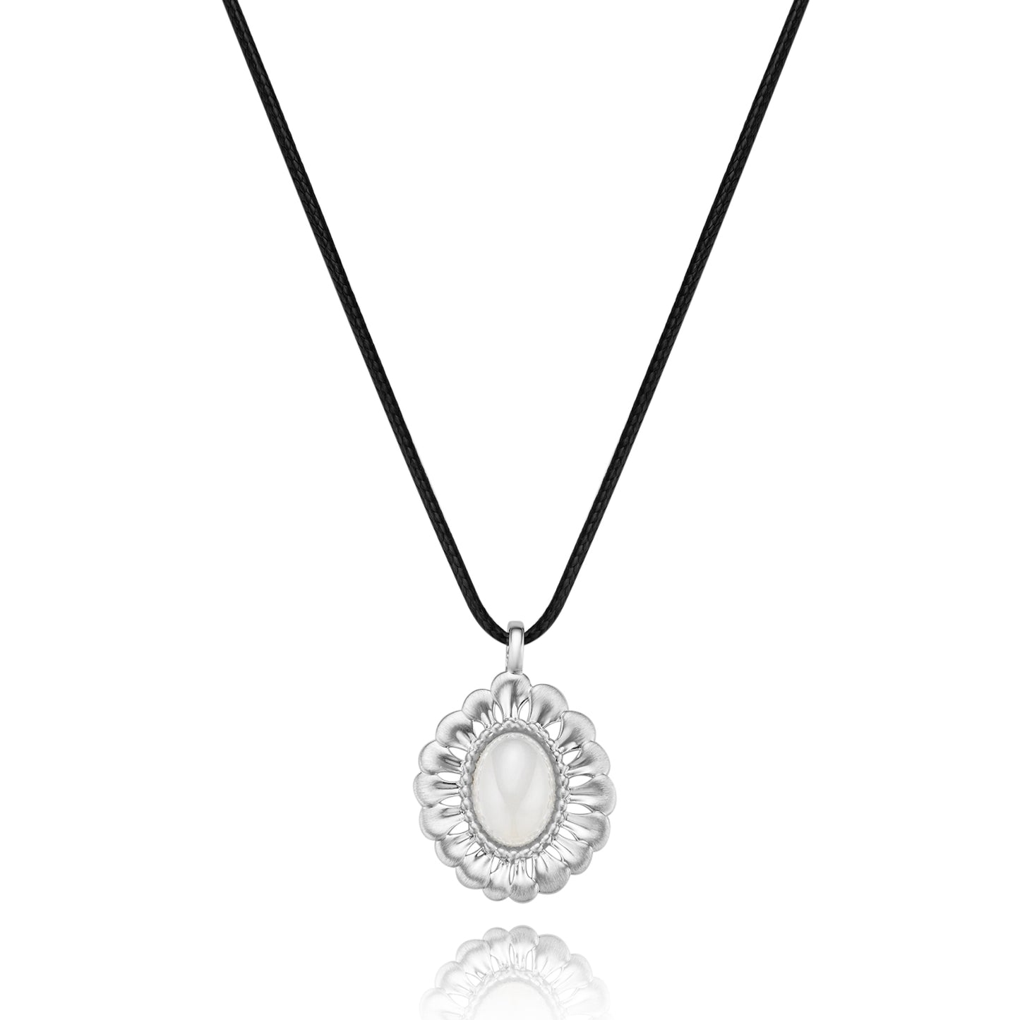 Wallflower Leather Cord/Metal Necklace