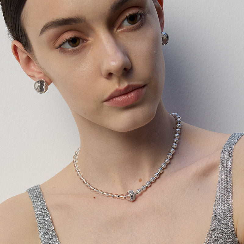 White Dew Beaded Necklace