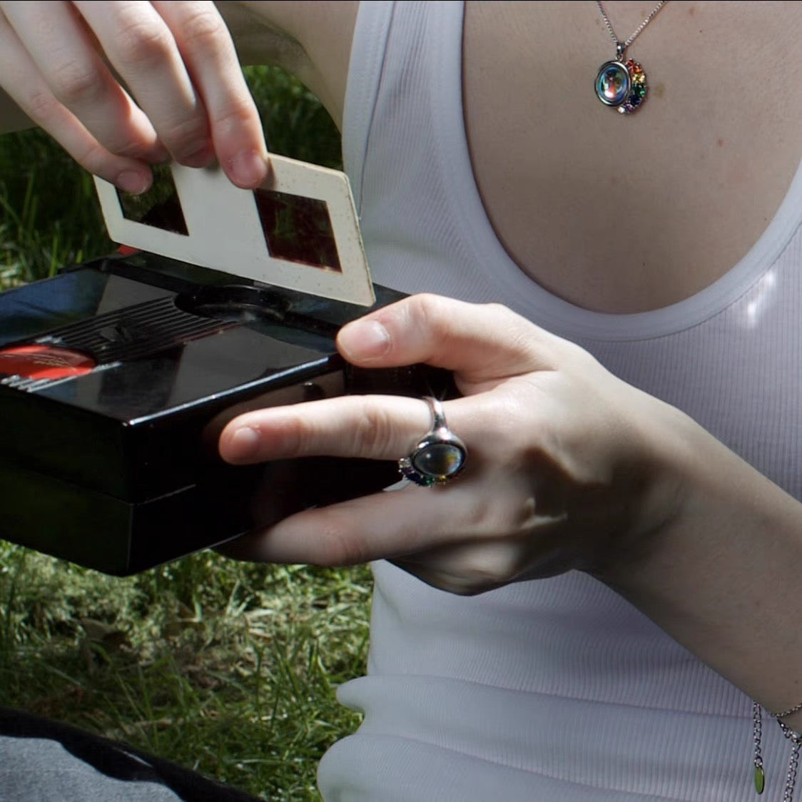 Rainbow Glow Open Ring