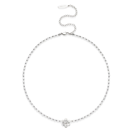 Twin Bloom Beaded Necklace