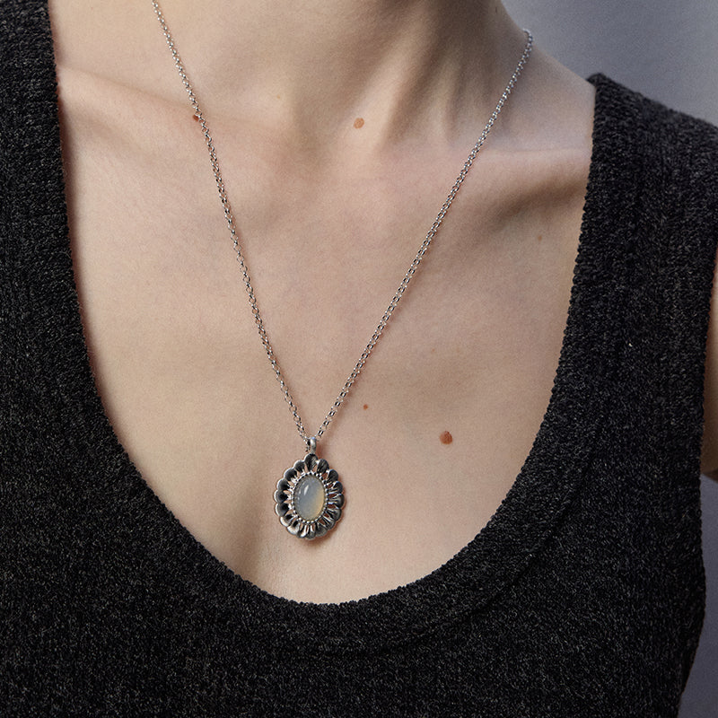 Wallflower Leather Cord/Metal Necklace