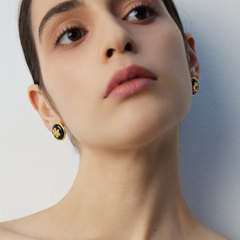 Persimmon Flower Earrings