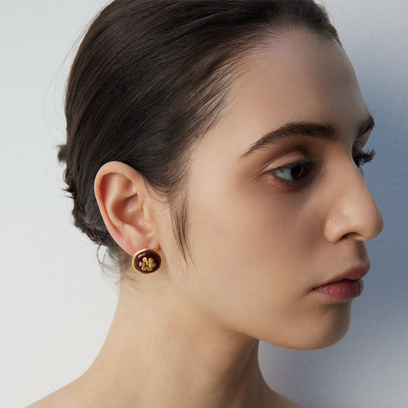 Persimmon Flower Earrings
