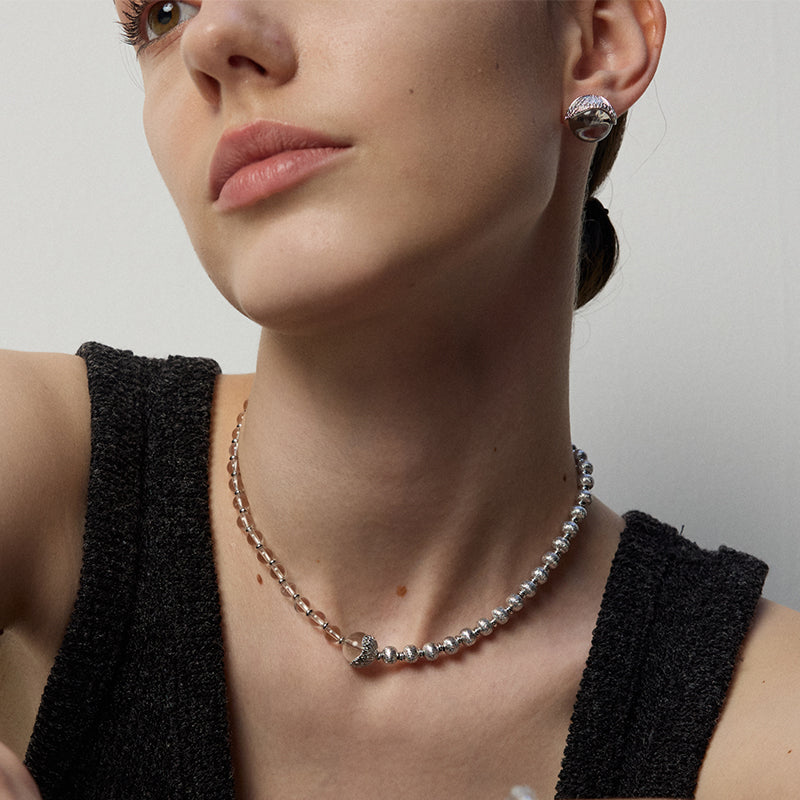 White Dew Beaded Necklace