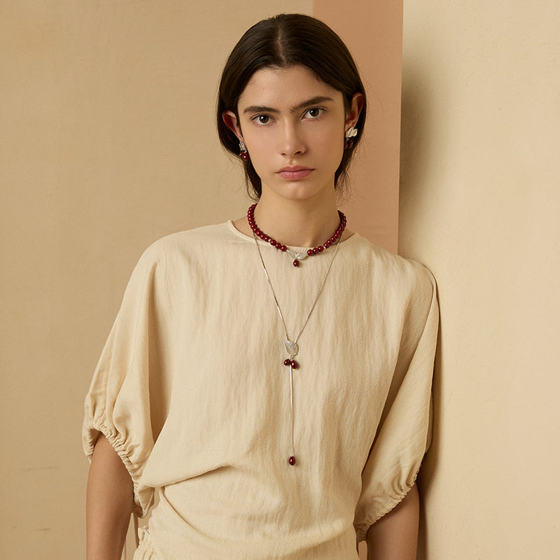 Rosehip Lariat Necklace