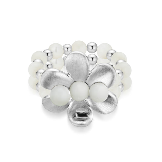 Twin Bloom Beaded Ring