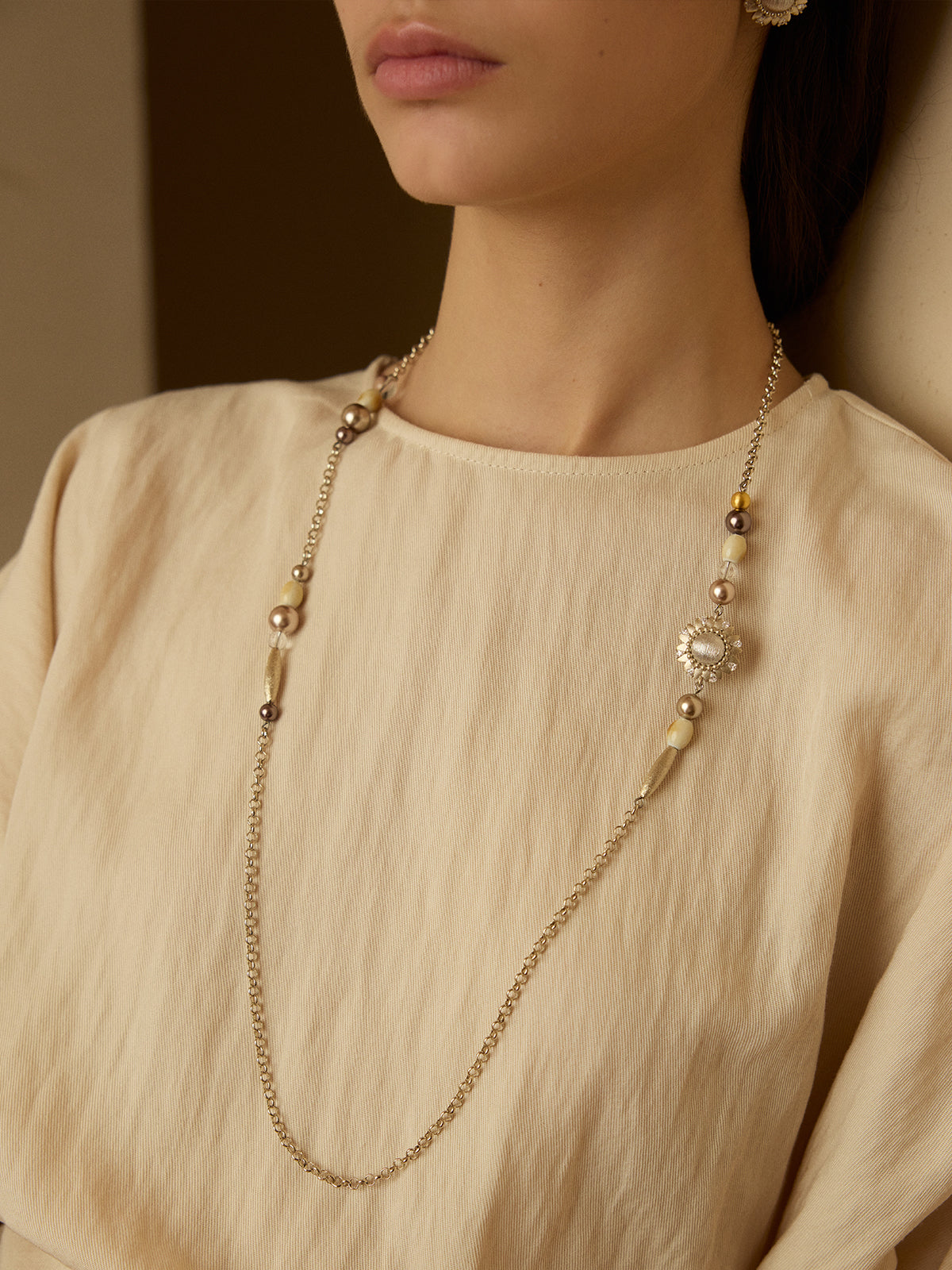 Flame Blossom Long Necklace