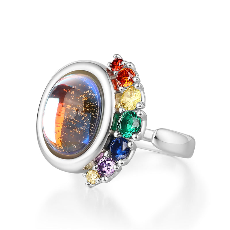 Rainbow Glow Open Ring