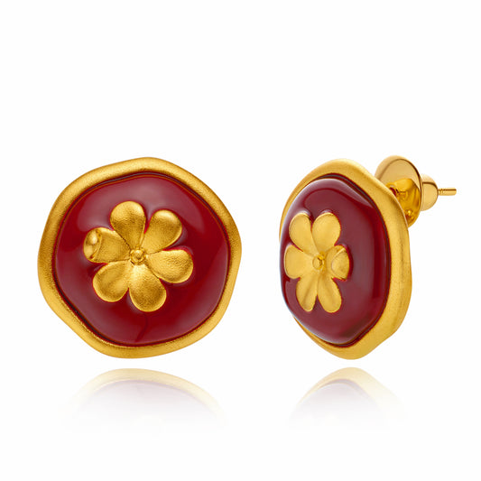 Persimmon Flower Earrings