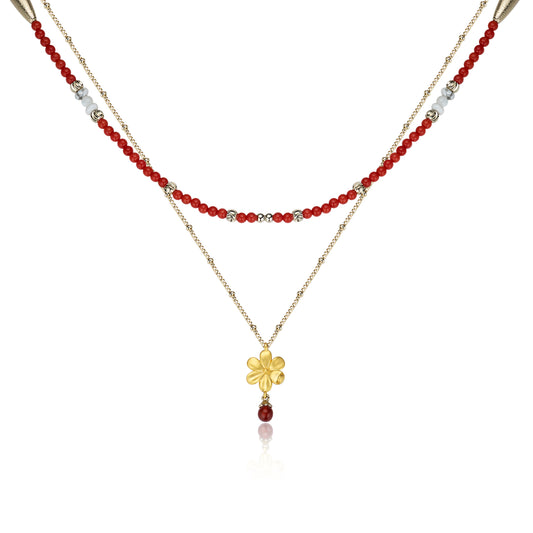 Crimson Bean Necklace