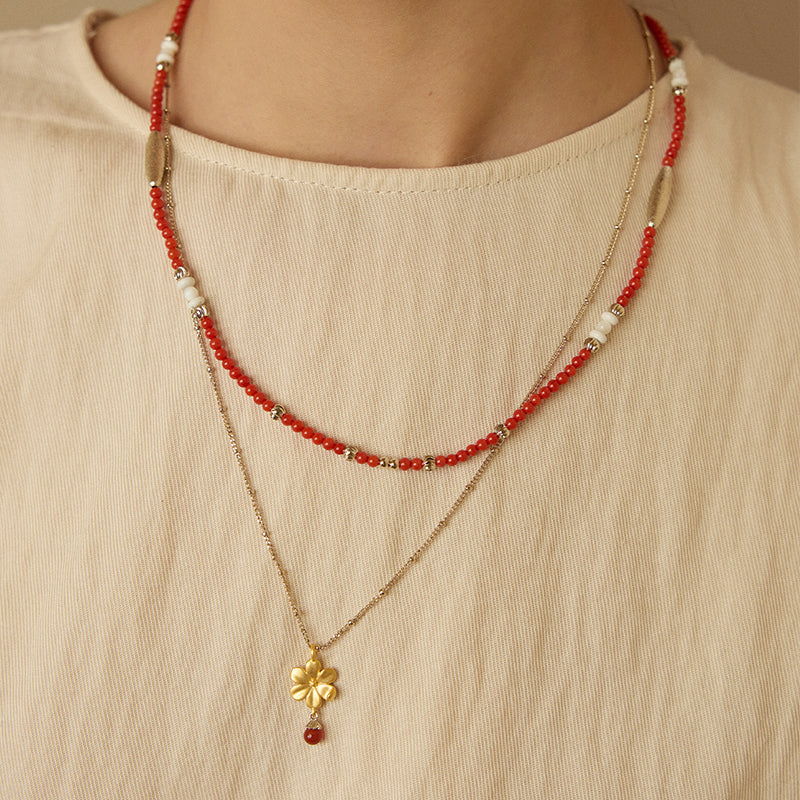 Crimson Bean Necklace