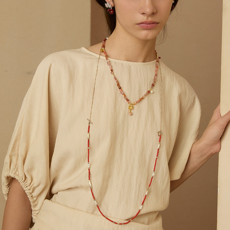 Crimson Bean Necklace