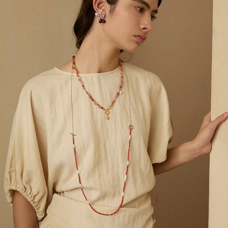 Crimson Bean Necklace